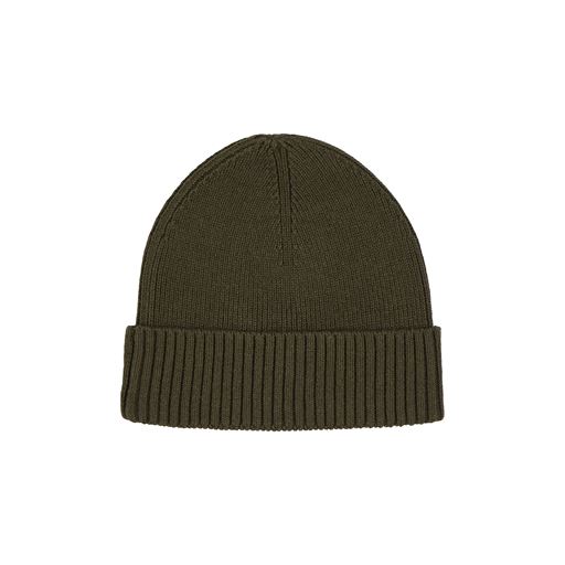 Tommy Hilfiger Logo Beanie, Army Green, One size