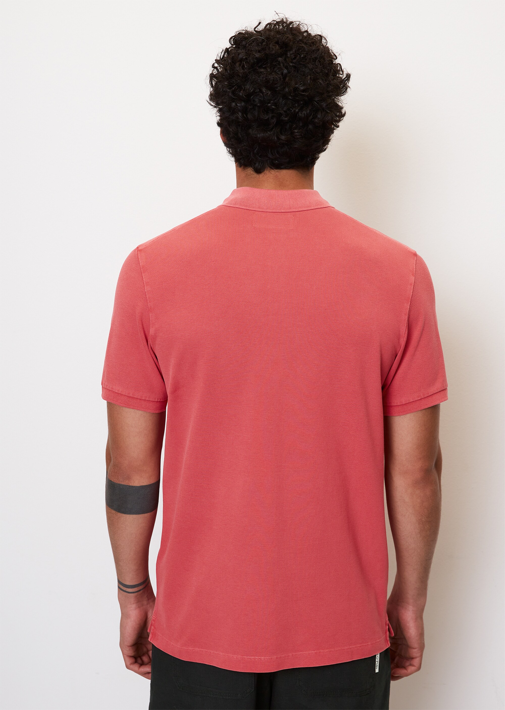 Kurzarm-Poloshirt Piqué shaped aus Organic Cotton-Stretch