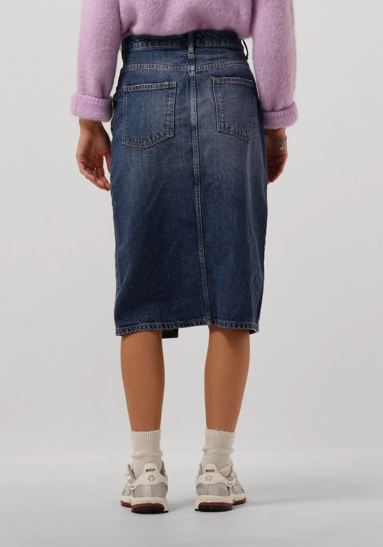 OBJECT blauwe object  objharlow midi denim skirt