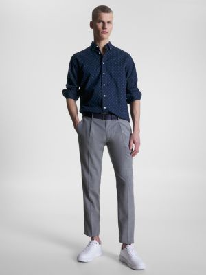 Camisa Oxford de corte regular com estampa geométrica