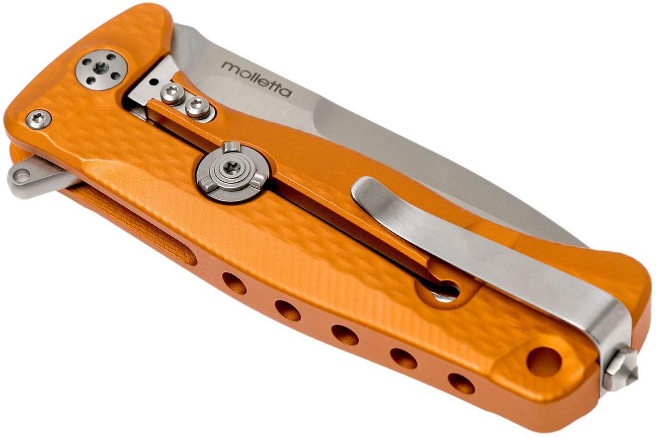 LionSteel SR22A-OS Orange Aluminium, Satin Blade