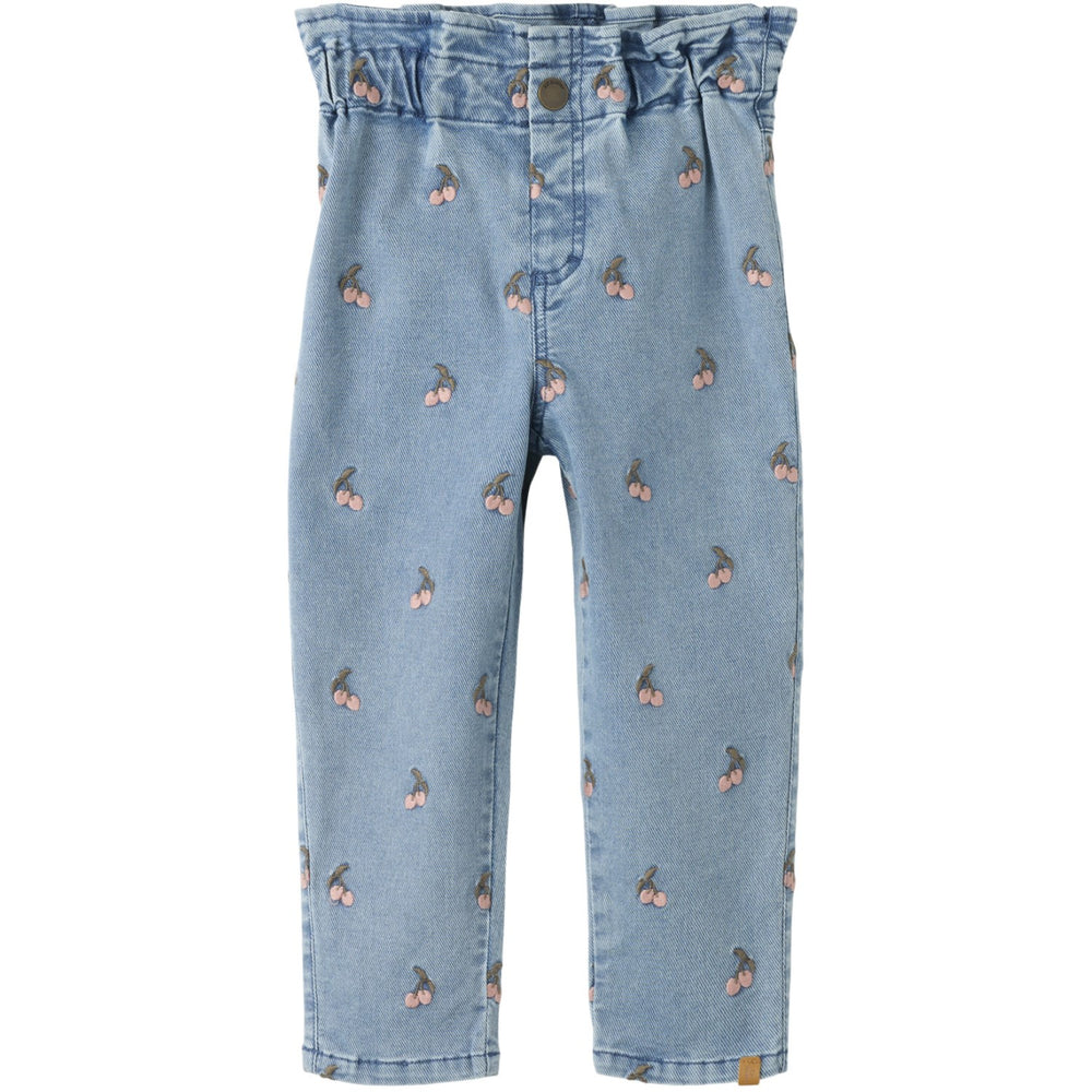 Køb Lil'Atelier Medium Blue Denim Cherry Nmfdeva Loose Emb Jeans 2024-Es Lil