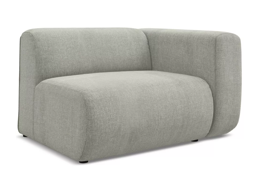 Module avec accoudoirs droit en tissu chenille - beige - EKAHI
