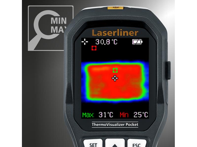 Laserliner Wärmebildkamera ThermoVisualizer Pocket Visualisierung von Temperaturverläufen für die Anwendung im Bauwesen, Elektrotechnik und Industrie