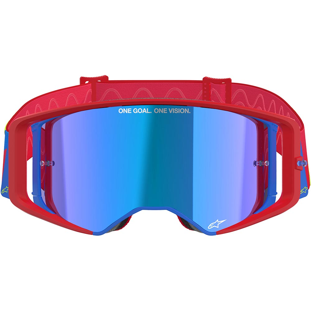 Alpinestars - Masque Supertech Corp Mirror Rouge / Jaune fluo / Bleu