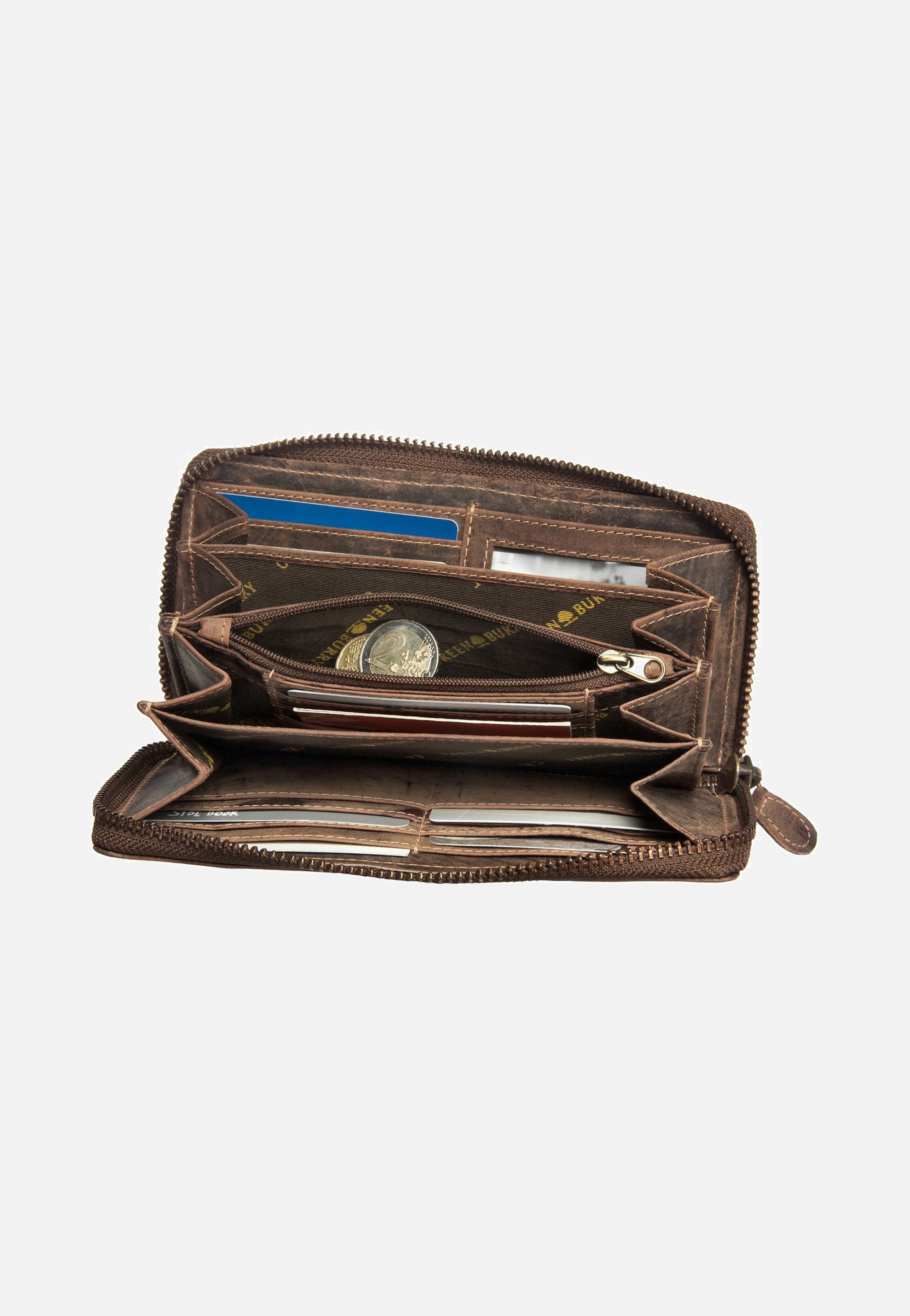 Vintage RV-Damenbörse Sattelbraun - Portemonnaie