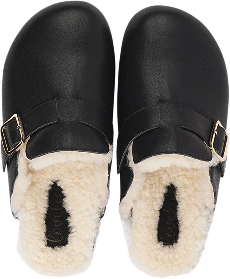 Lovelies NESSO - SKIN MULES WITH ADJUSTABLE BUCKET Black