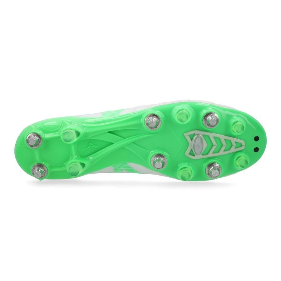 Mizuno Morelia Neo IV Beta Elite SG Frontier - Blanc/Vert Néon/Cool Gray