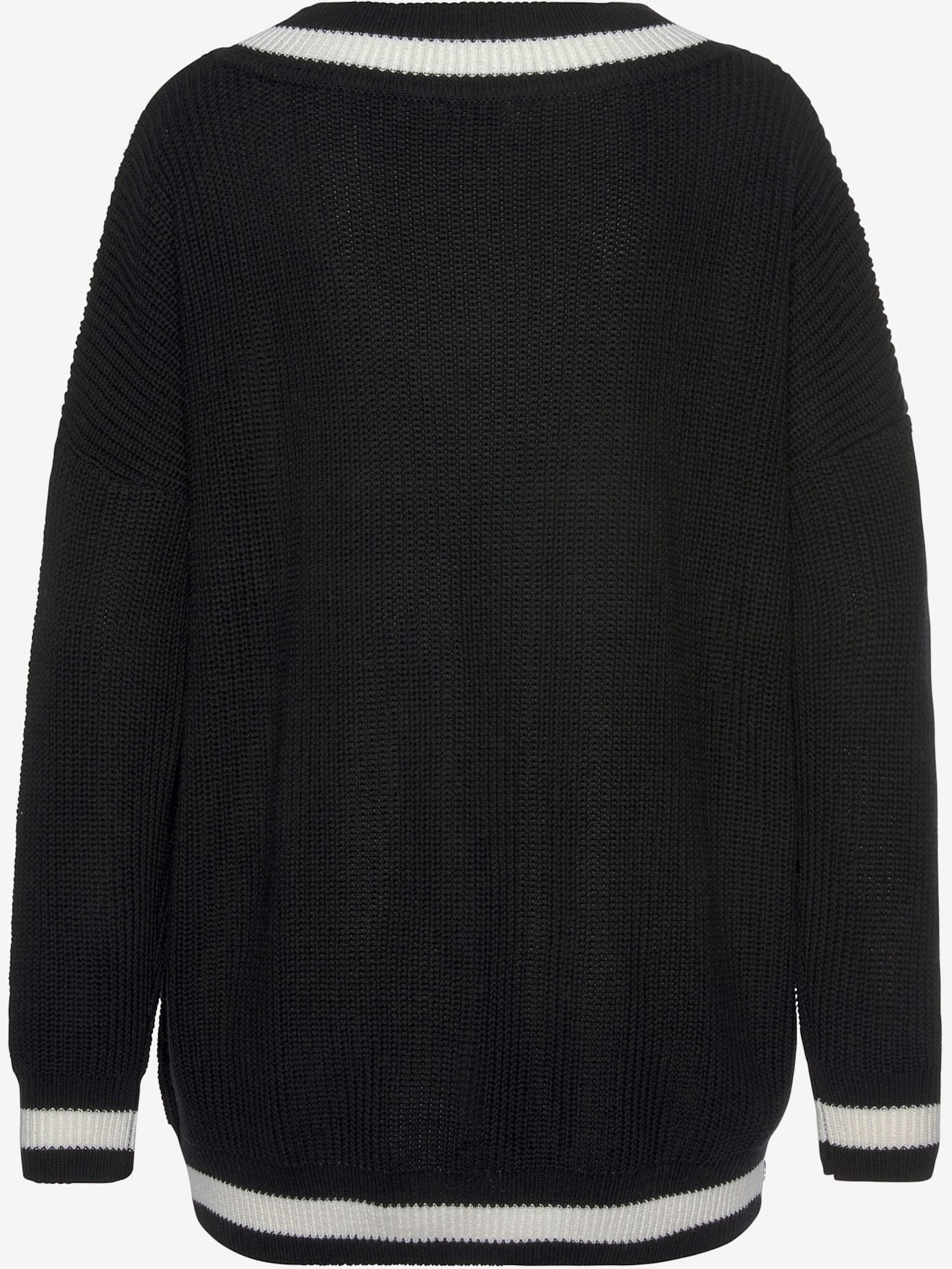 Pull à encolure en v encolure en v avec large bordure