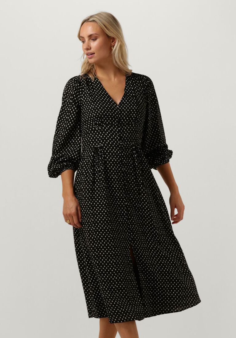 NEO NOIR zwarte neo noir midi jurk timma mini stitch dress