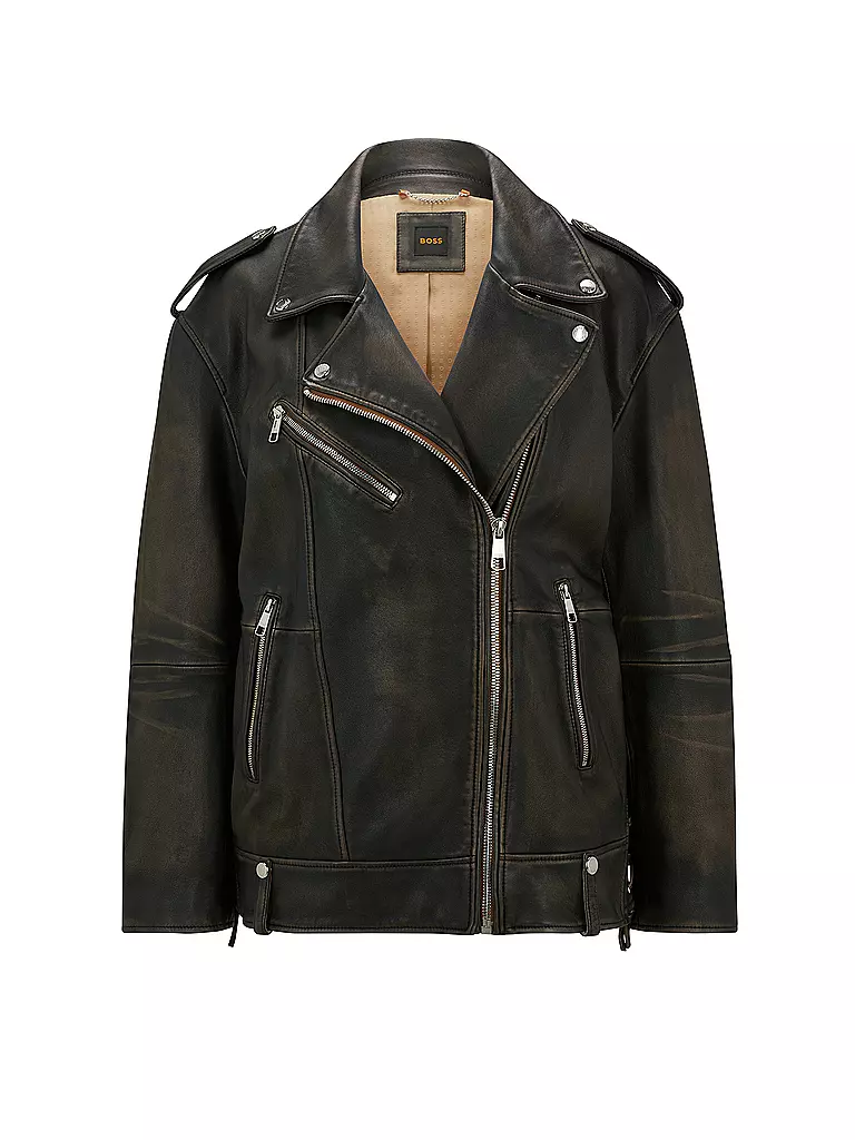 BOSS Lederjacke SAKORI braun