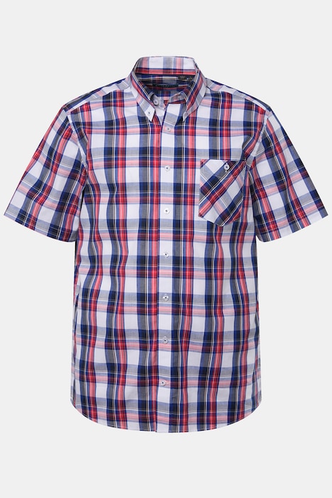 Boston Park Karohemd, Halbarm, Buttondown-Kragen, Comfort Fit, bis 8 XL