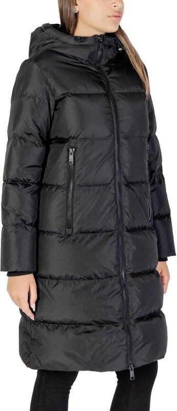Armani Exchange Dames Padded Side Logo Patch Verstelbare Collar Jacket, Zwart, M, zwart, M