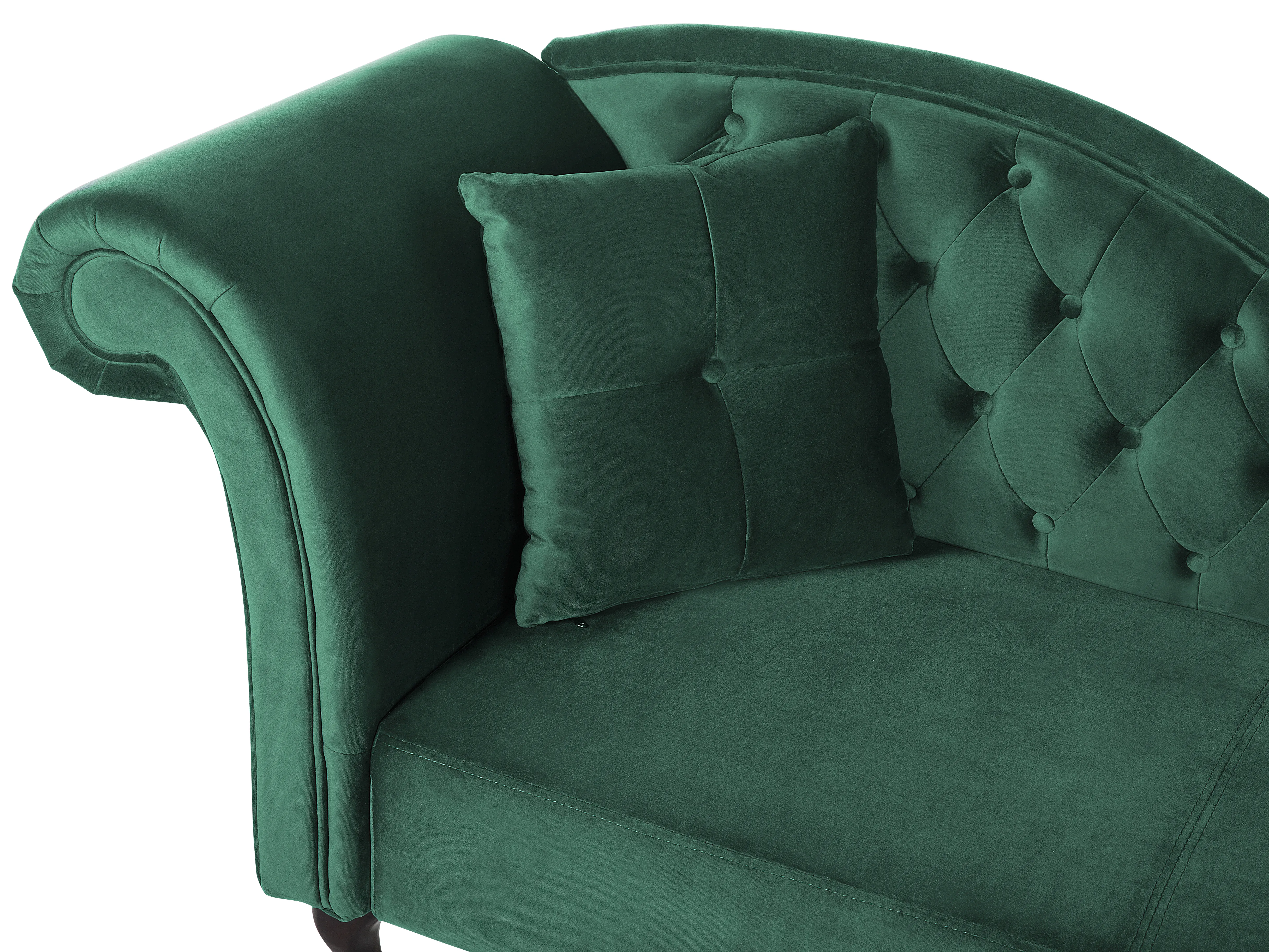 Linkszijdige chaise longue LATTES Fluweel Donkergroen