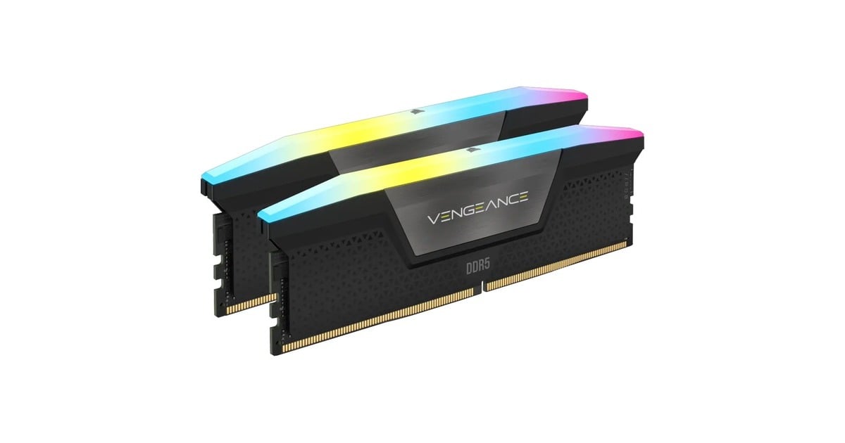 Corsair32 GB DDR5-5200 Kit werkgeheugen  (Zwart, CMH32GX5M2B5200C40, Vengeance RGB, XMP)