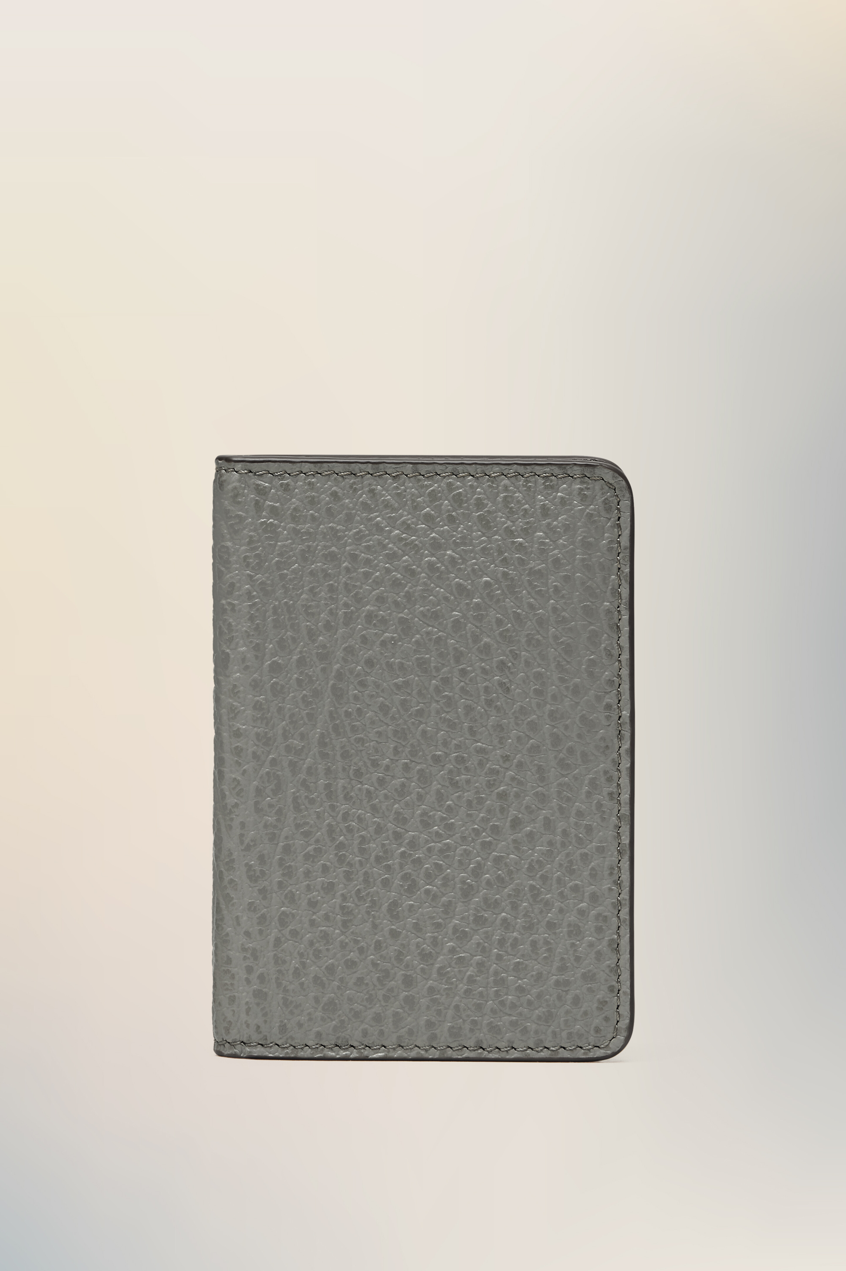 Porte-cartes Four stitches gris 100% cuir Gris caillou