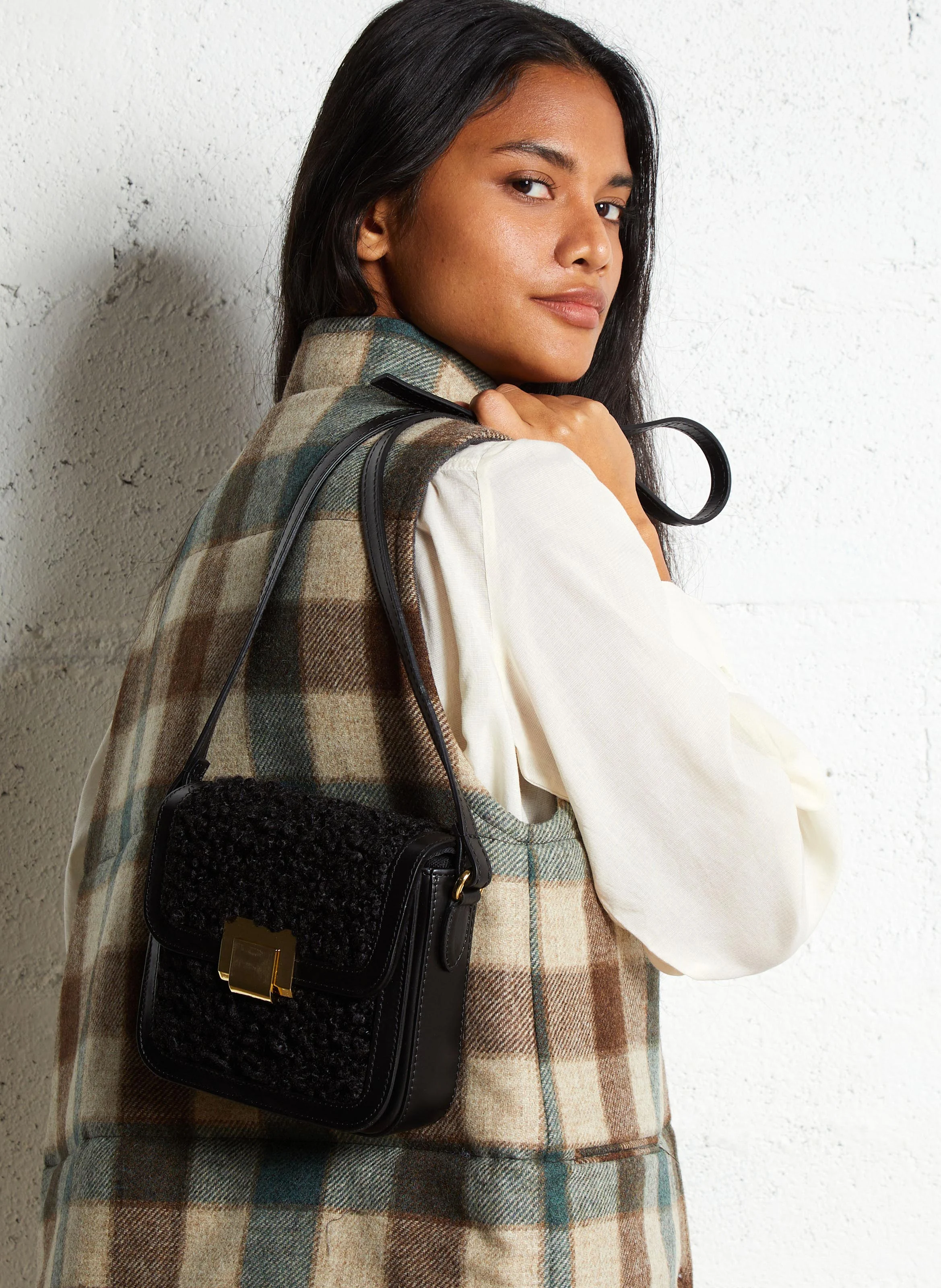 ELODA - Sac bandoulière en cuir | Noir