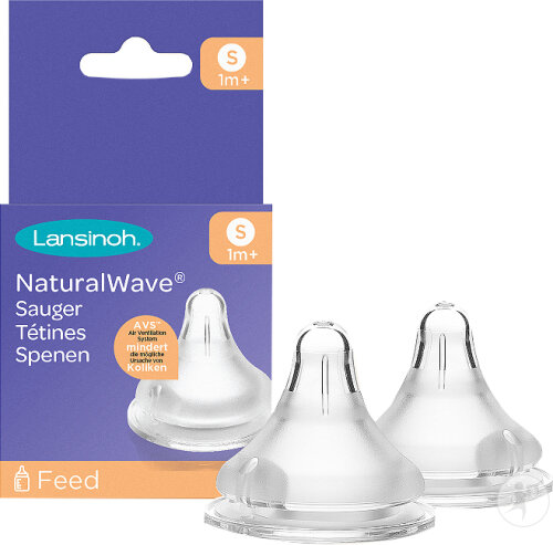 Lansinoh Tétine NaturalWave Débit Slow Bébés 1+ Mois 2 Pièces