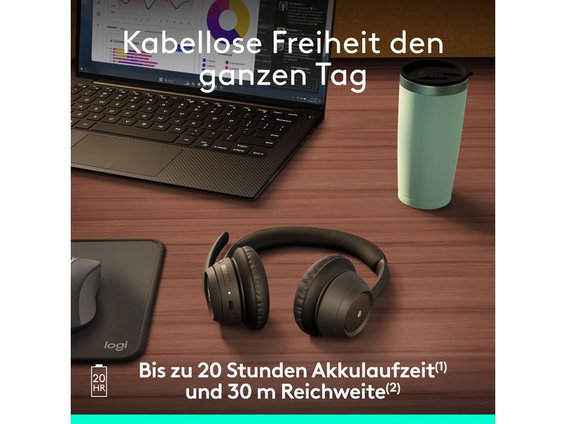 Logitech Zone 305 Teams Bluetooth Kabelloses Headset – für Unternehmen zertifiziert und ideal für den Masseneinsatz