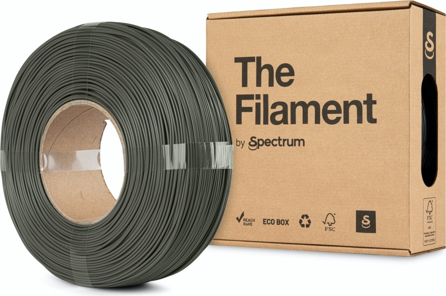The Filament  ReFill PLA HS Moss Grey, 1,75 mm / 1000 g    Kosteneffizientes High Speed PLA ohne Spule in Moss Grey
