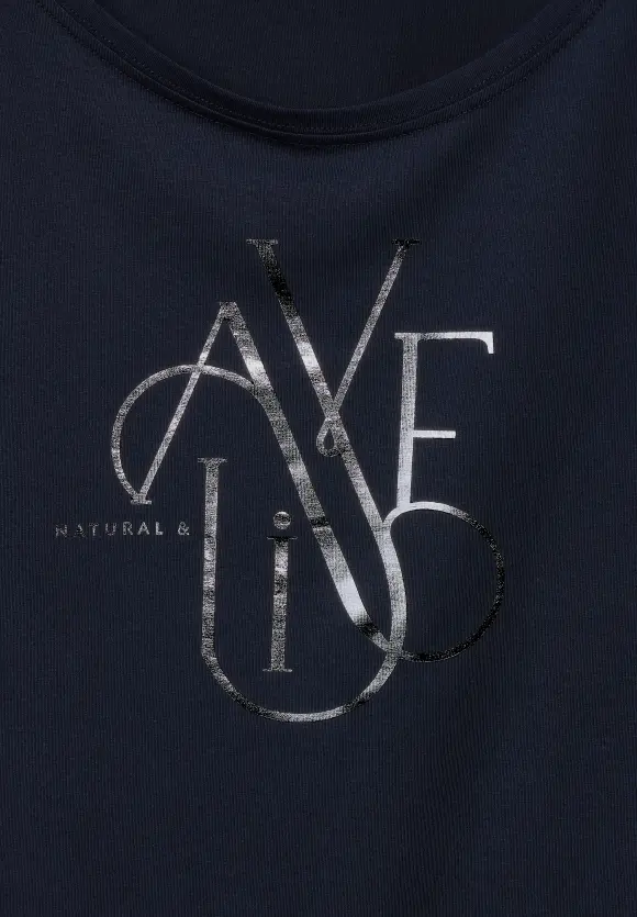 T-Shirt mit Wording - deep blue