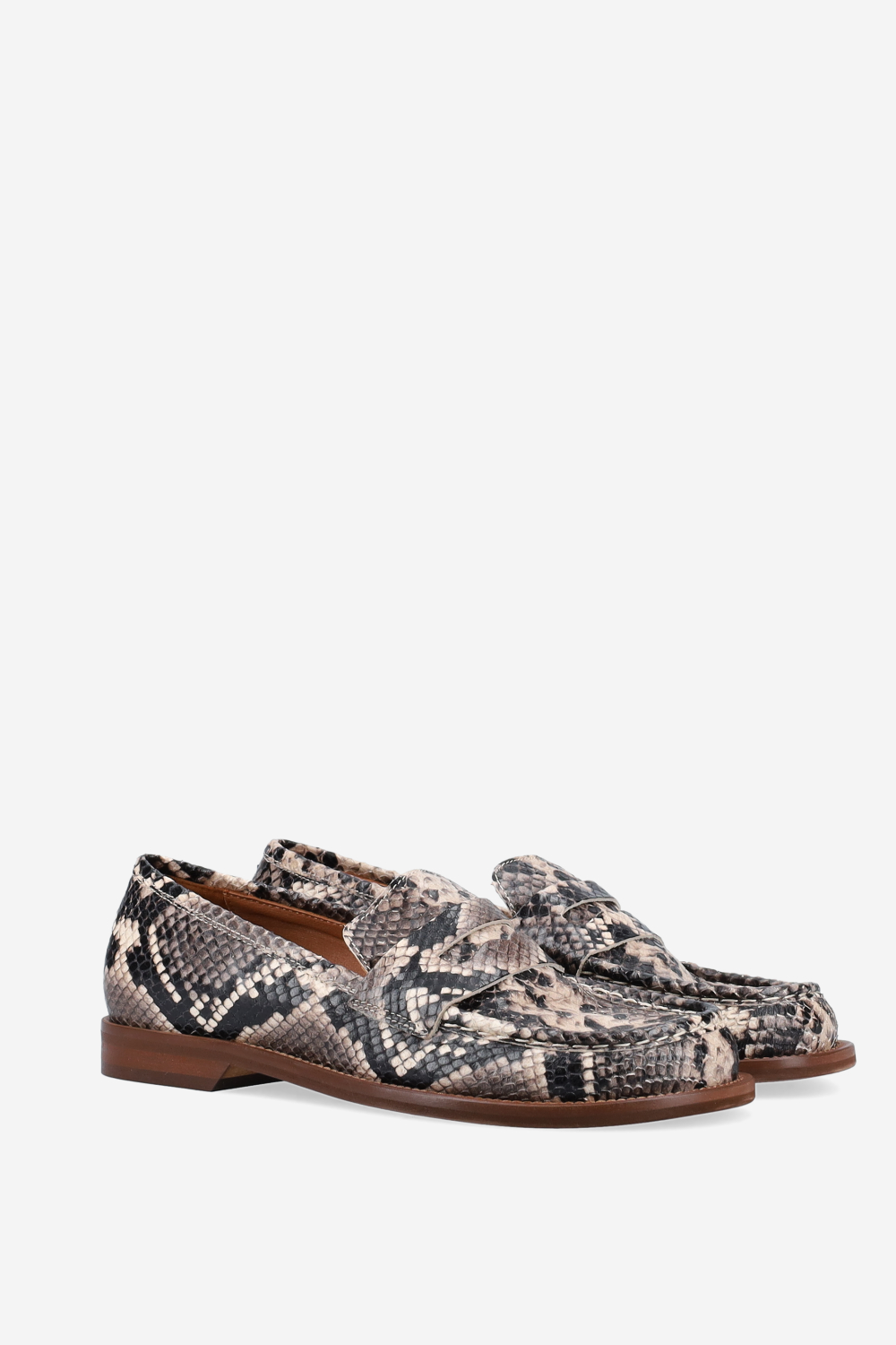 Pitone leather loafers
