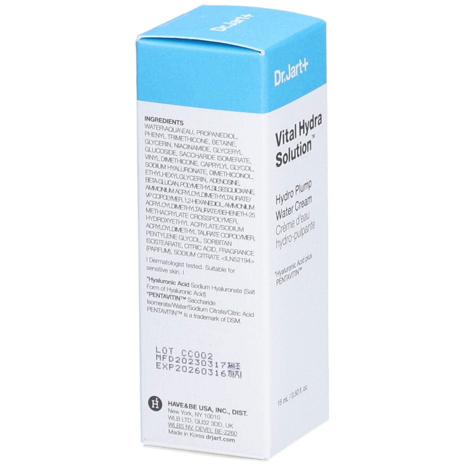 Dr.Jart VITAL HYDRO SOLUTION™ Hydro Plump Water Cream + Hyaluronic Acid