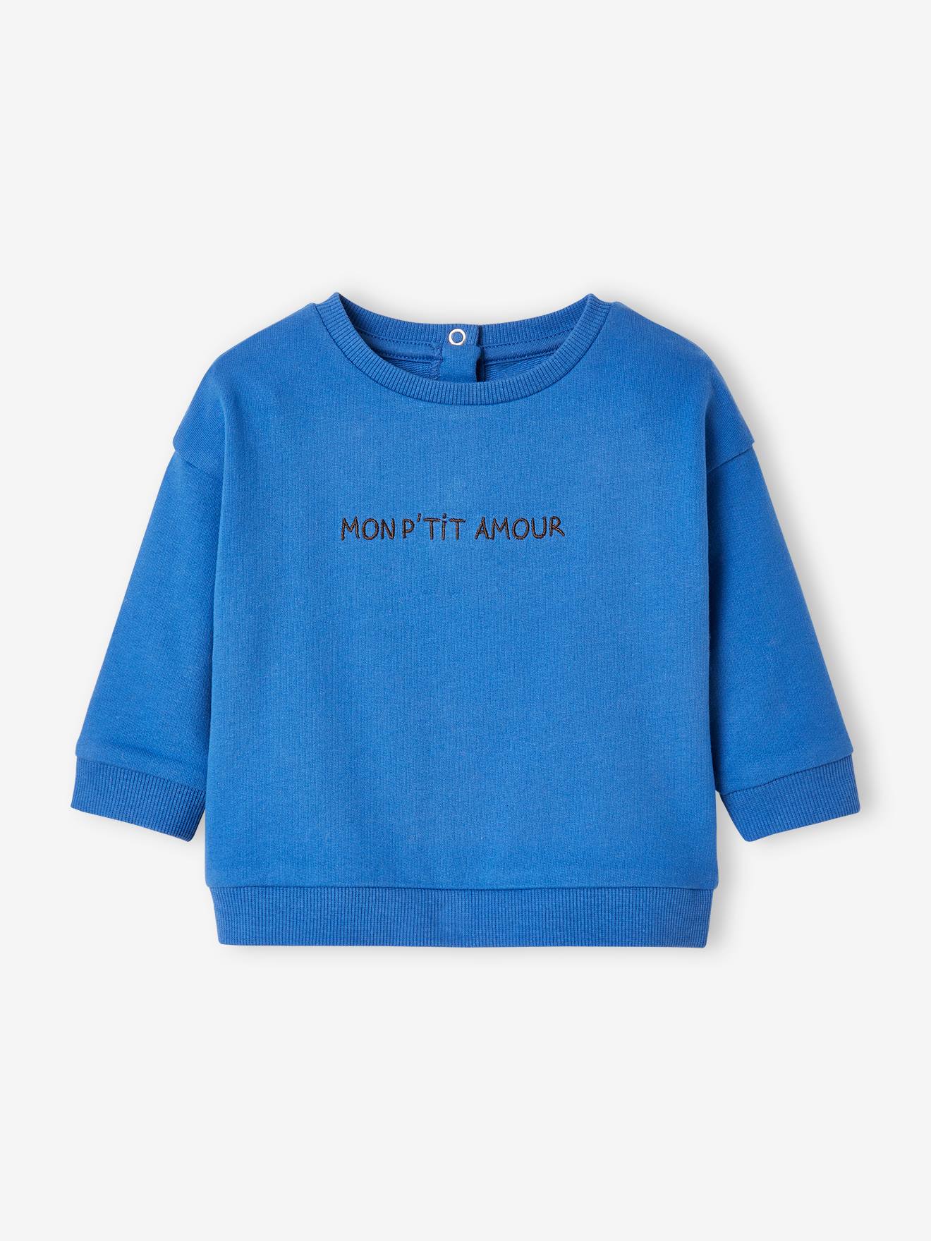 Moletom de lã personalizável, azul elétrico para bebê