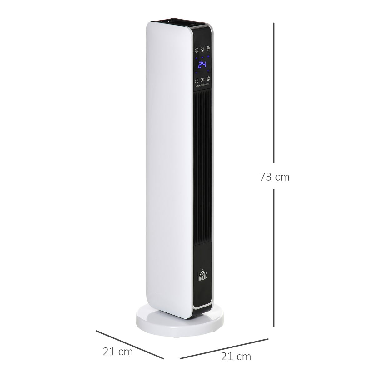 HOMCOM kachel, 21 x 21 x 73 cm, ABS, wit, zwart