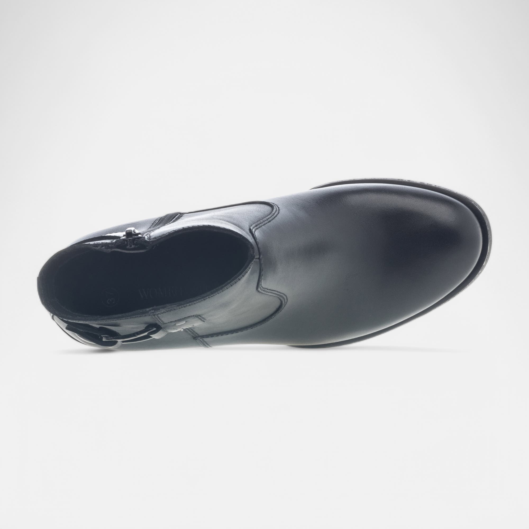 Bottines à talon Femme en cuir noir