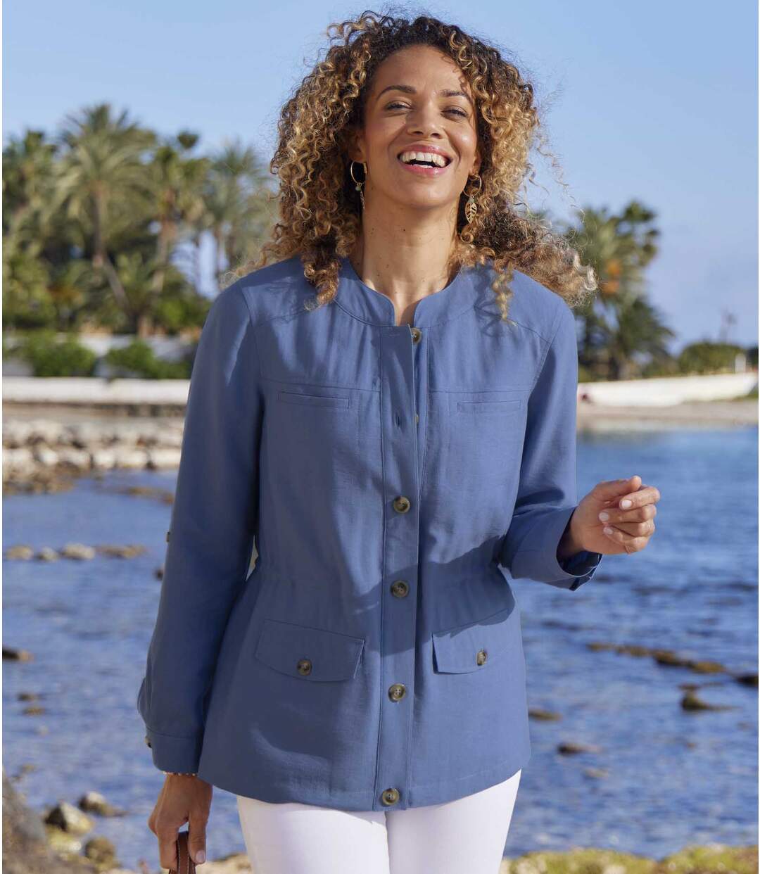 Veste Saharienne Bleu Lavande