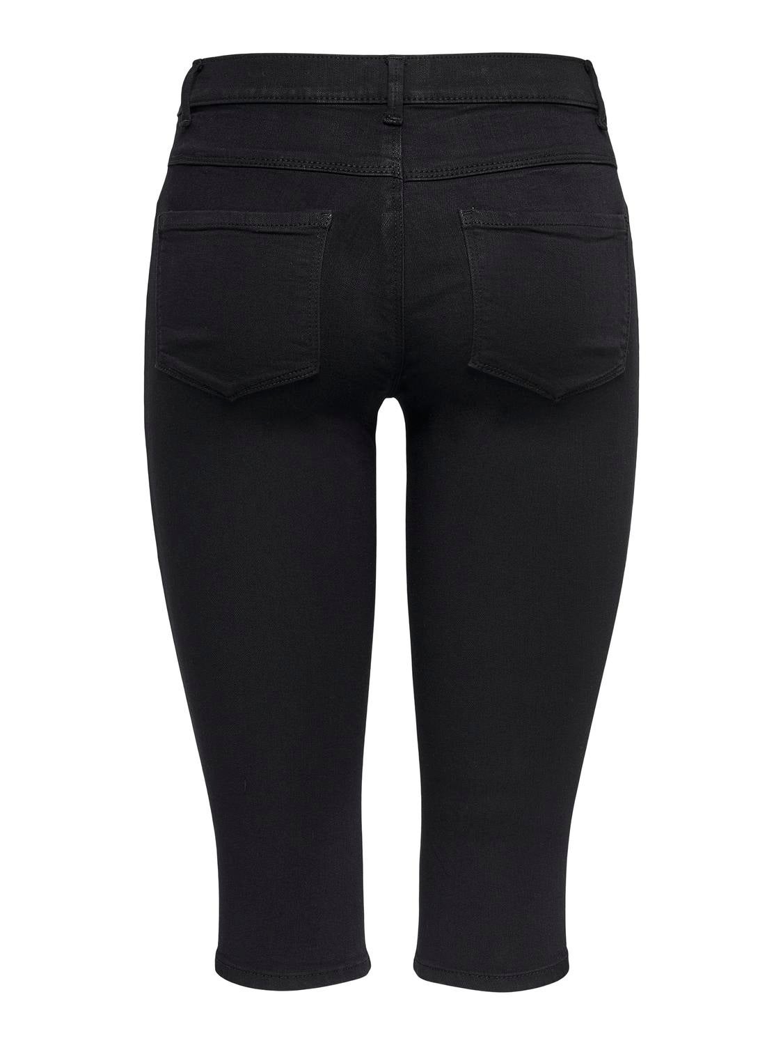 ONLRAIN Mittlere Taille Skinny Fit Jeans-Shorts Black