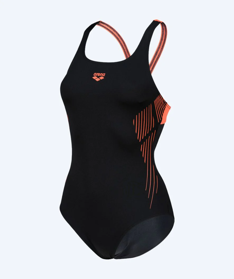 Arena svømmedragt til damer - Streak Swim Pro - Sort/orange