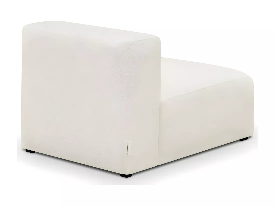 Chauffeuse sans accoudoirs modulable en tissu bouclette écru - Modulo