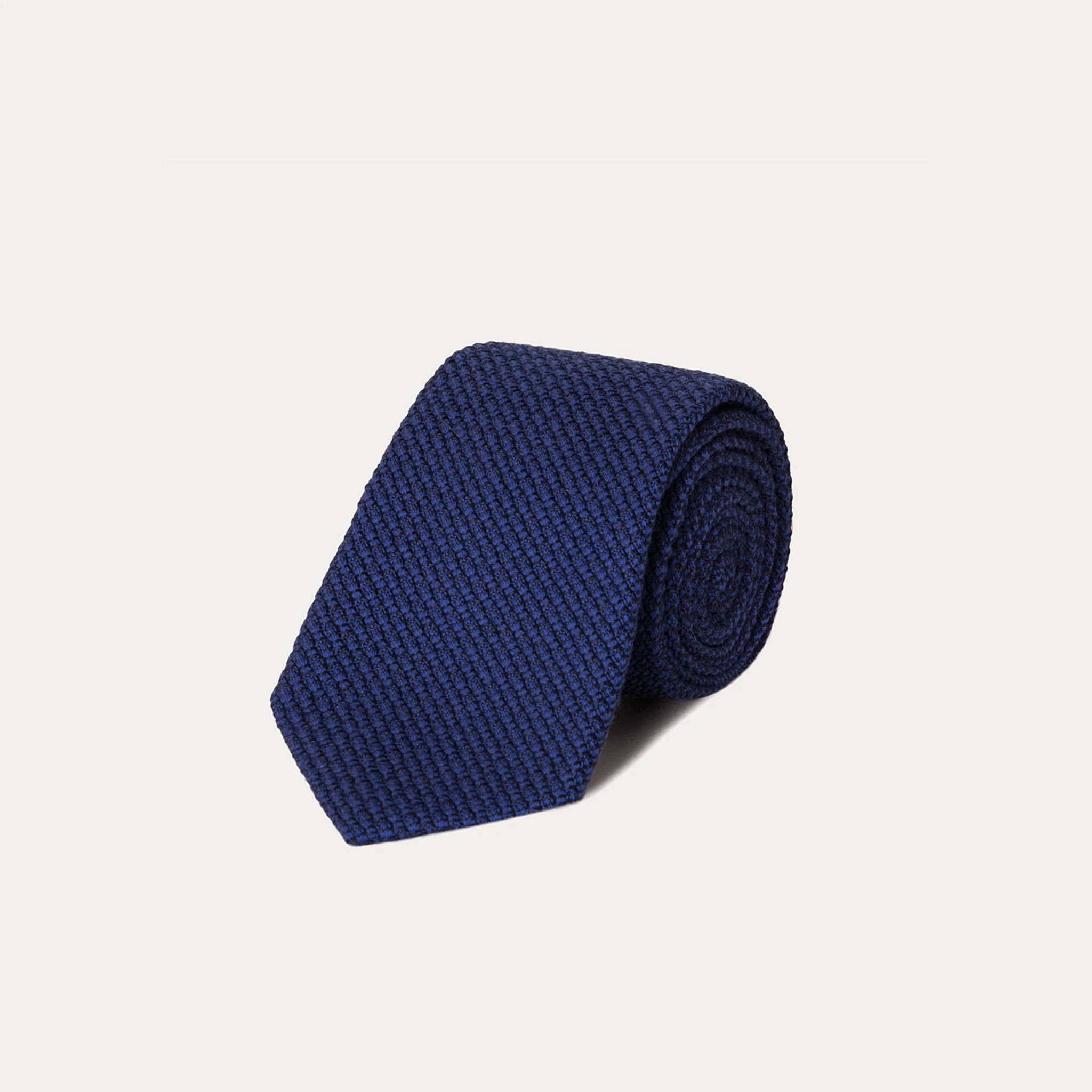 Blue silk and cotton grenadine tie
