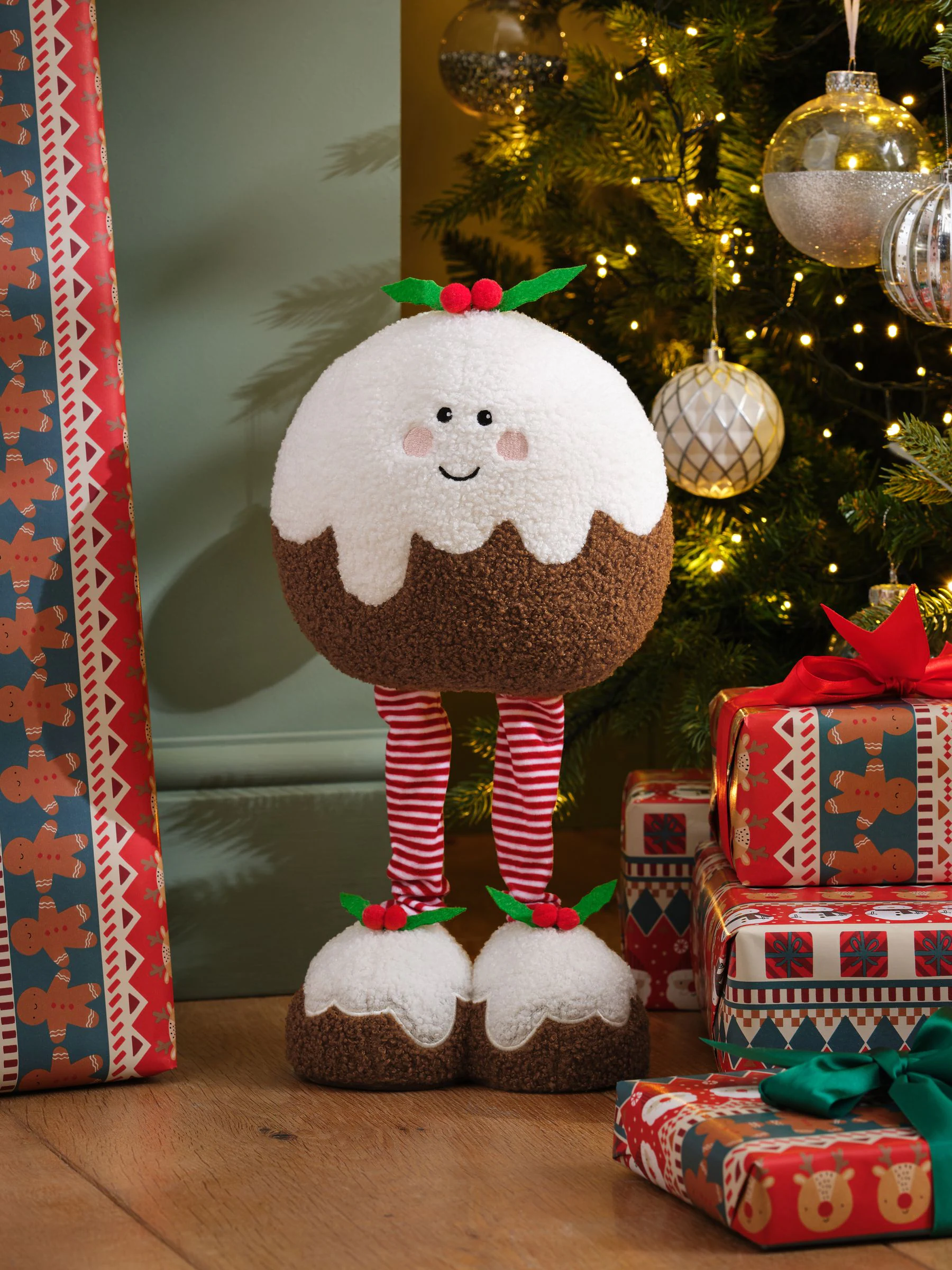 Novelty pluchen Kerstmis decoratie met bungelende benen