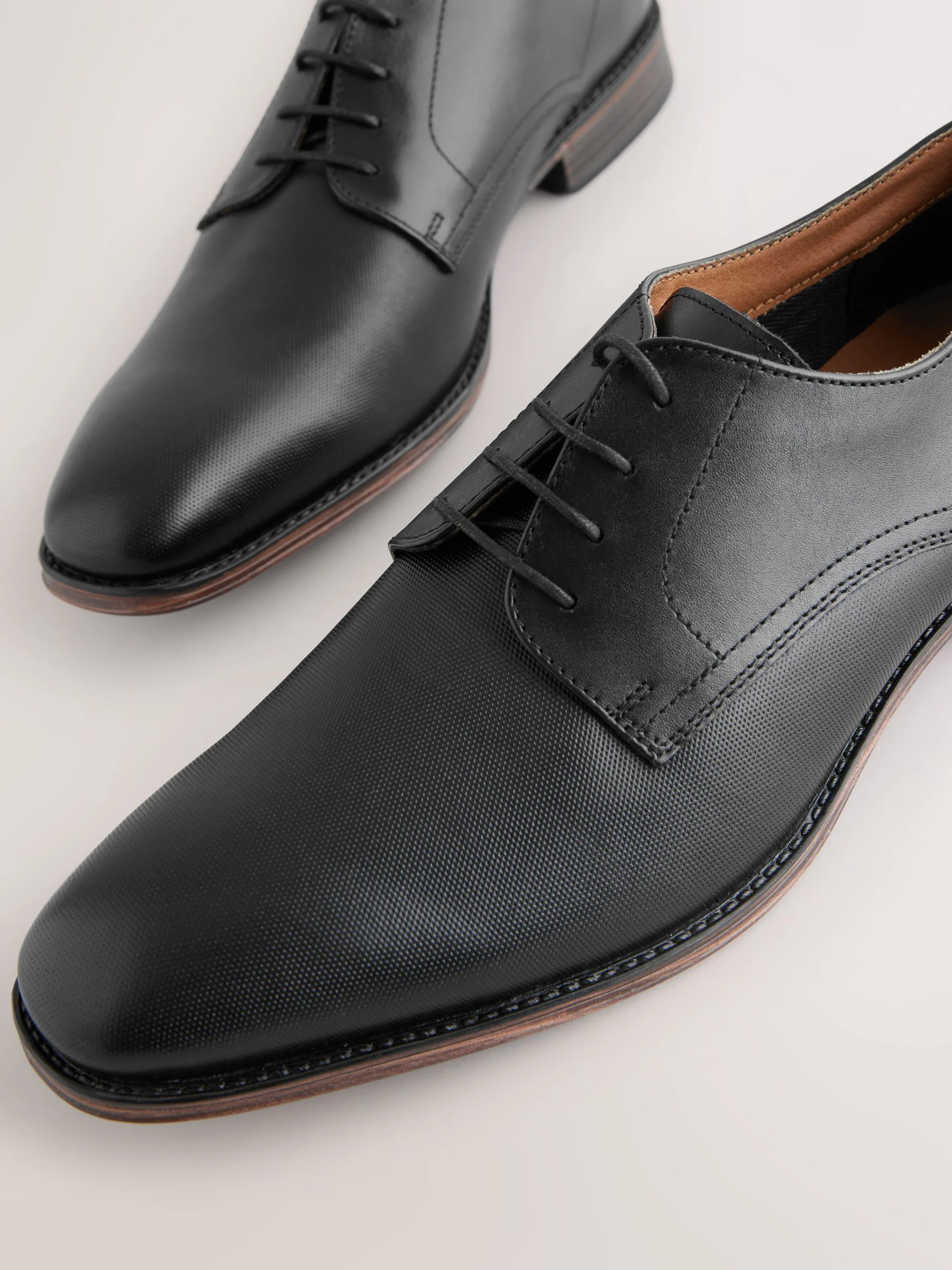 Zwart - Saffiano leren Derby-schoenen