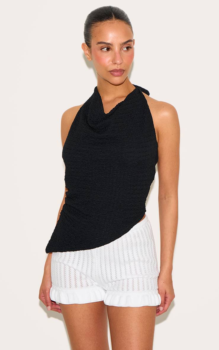 Blanc Short Mini En Maille À Volants Petite