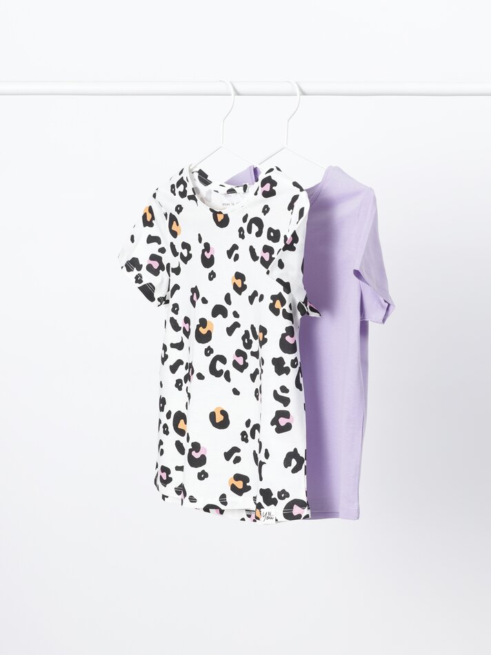 Conjunto com 2 camisetas combinando - Lilás
