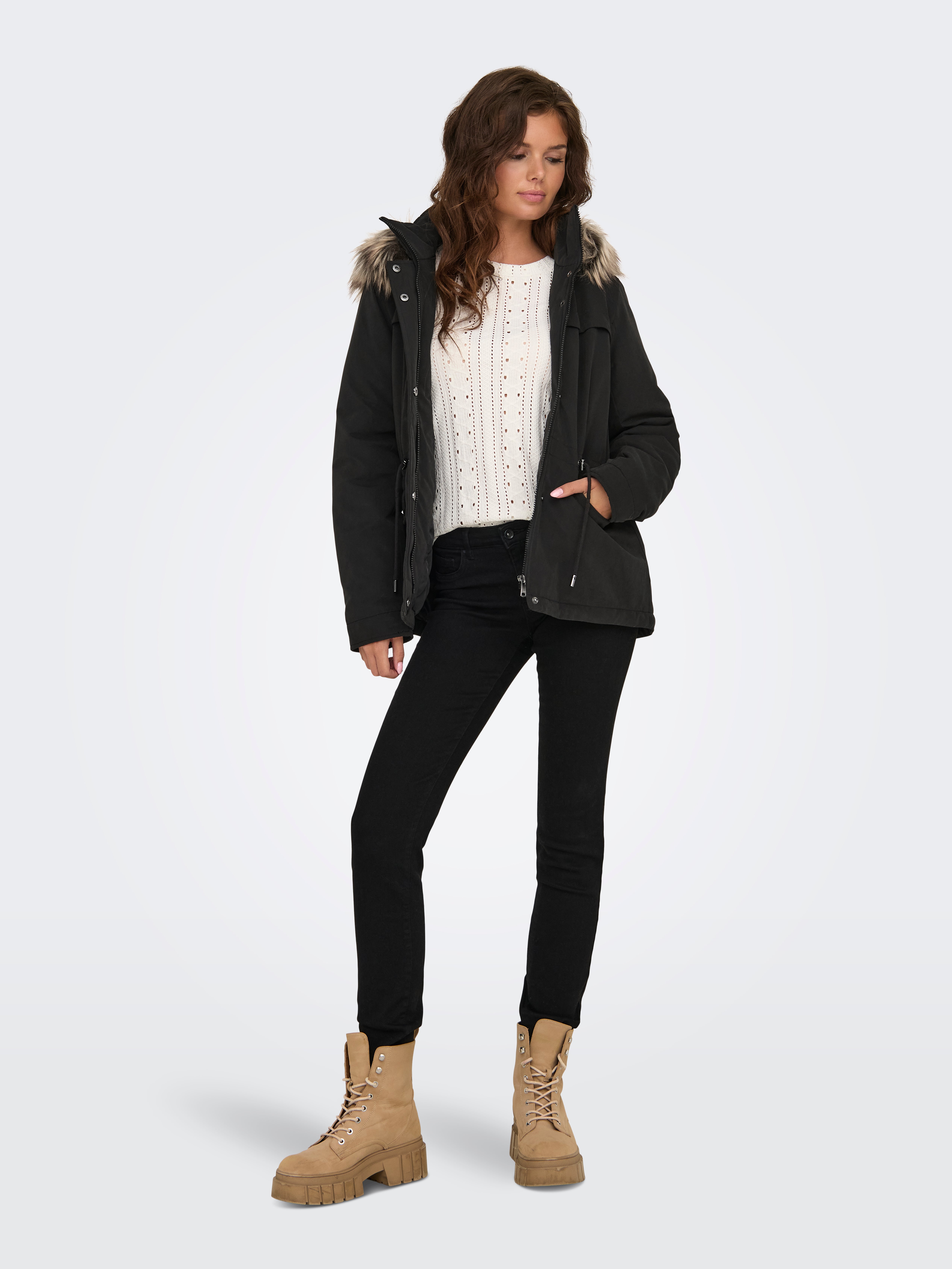 ONLLINNEA Langer Parka Black