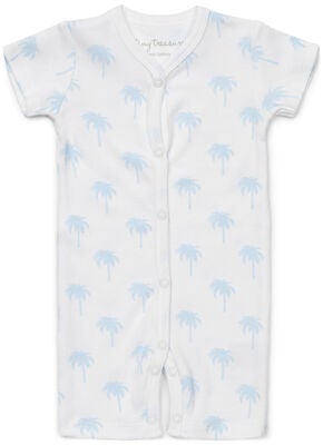 Tiny Treasure Summer Jumpsuit 2-Pack, White/Palm