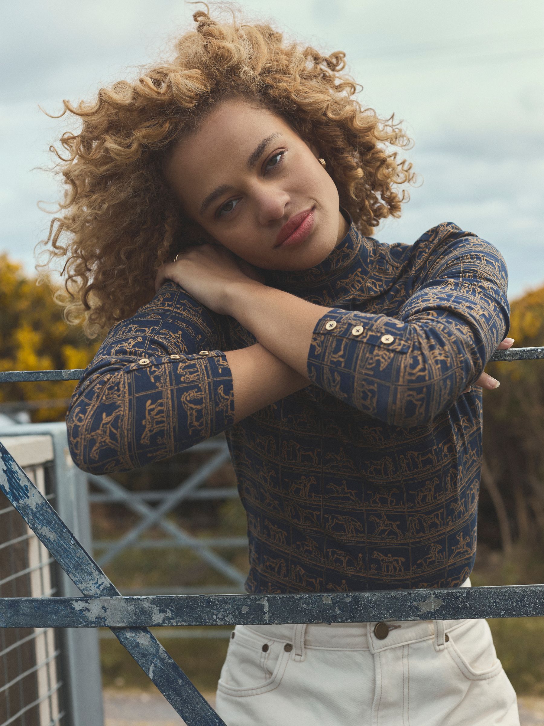 Joules - Hoogsluitende jersey top met lange mouwen