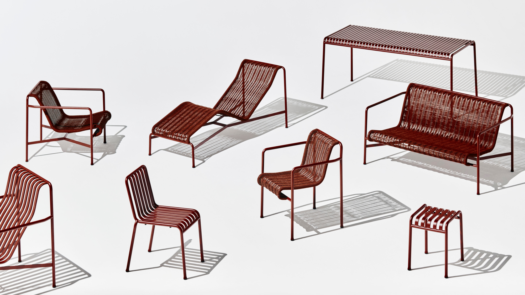 Tuinbank Palissade Cord Lounge rood