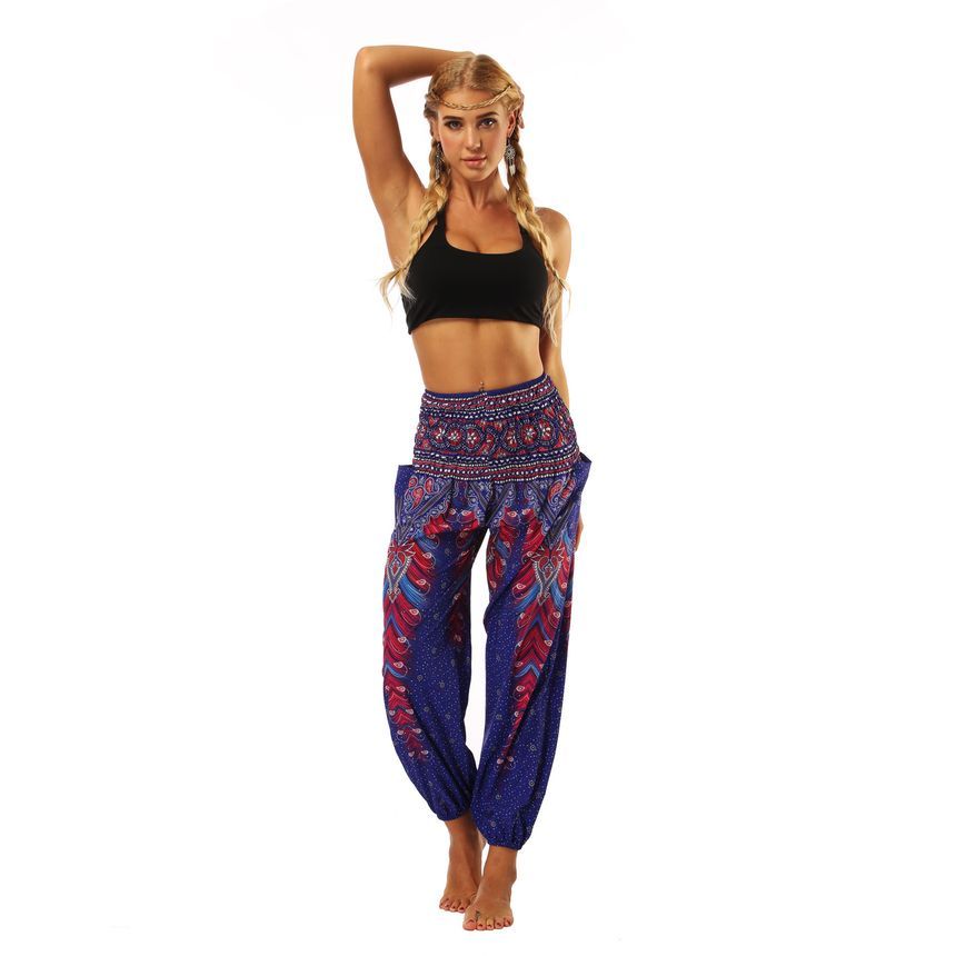 LaLaLadies - Lage joggingbroek met boho-print
