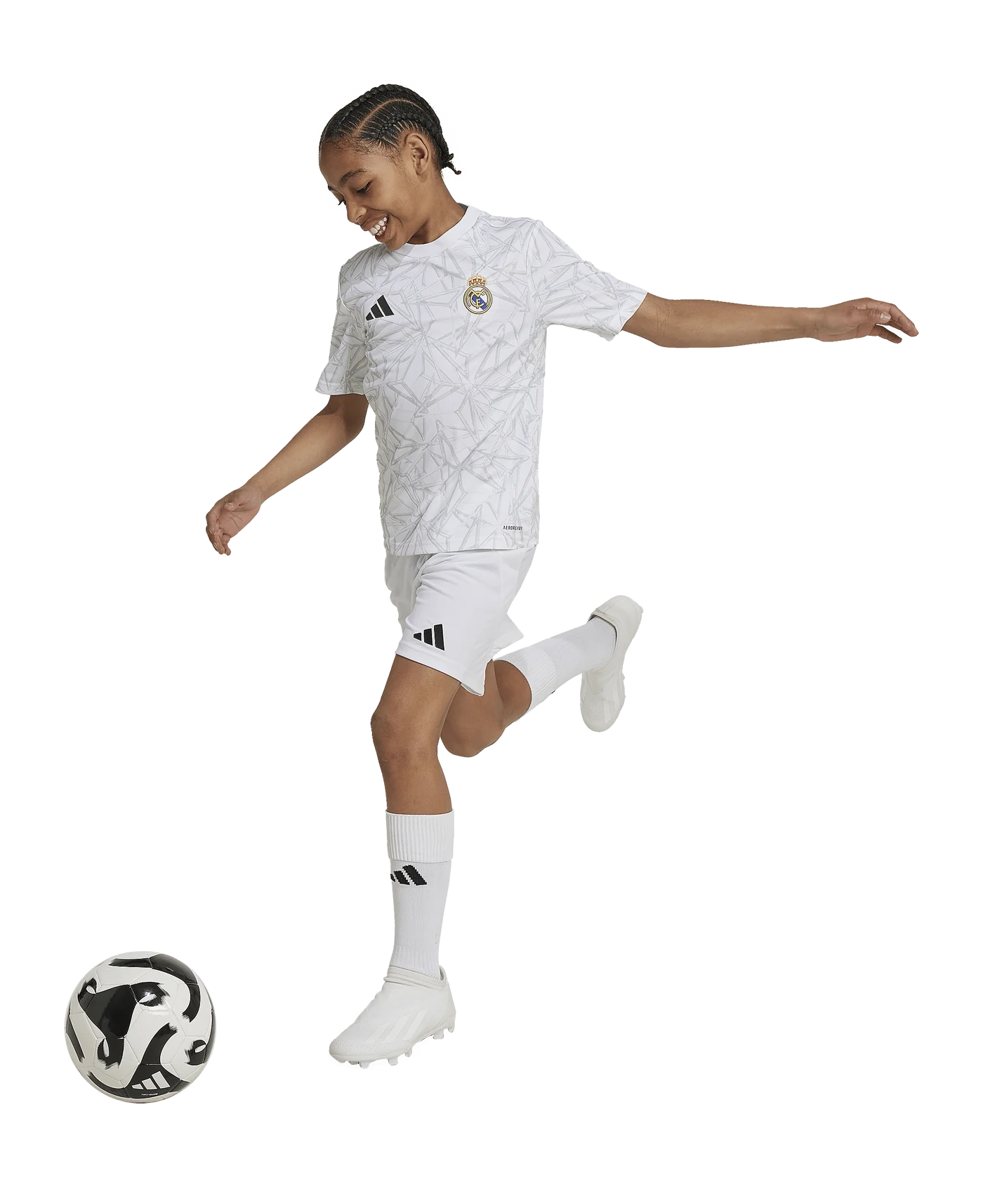 adidas Real Madrid Prematch Shirt 2024/2025 Kids Weiss
