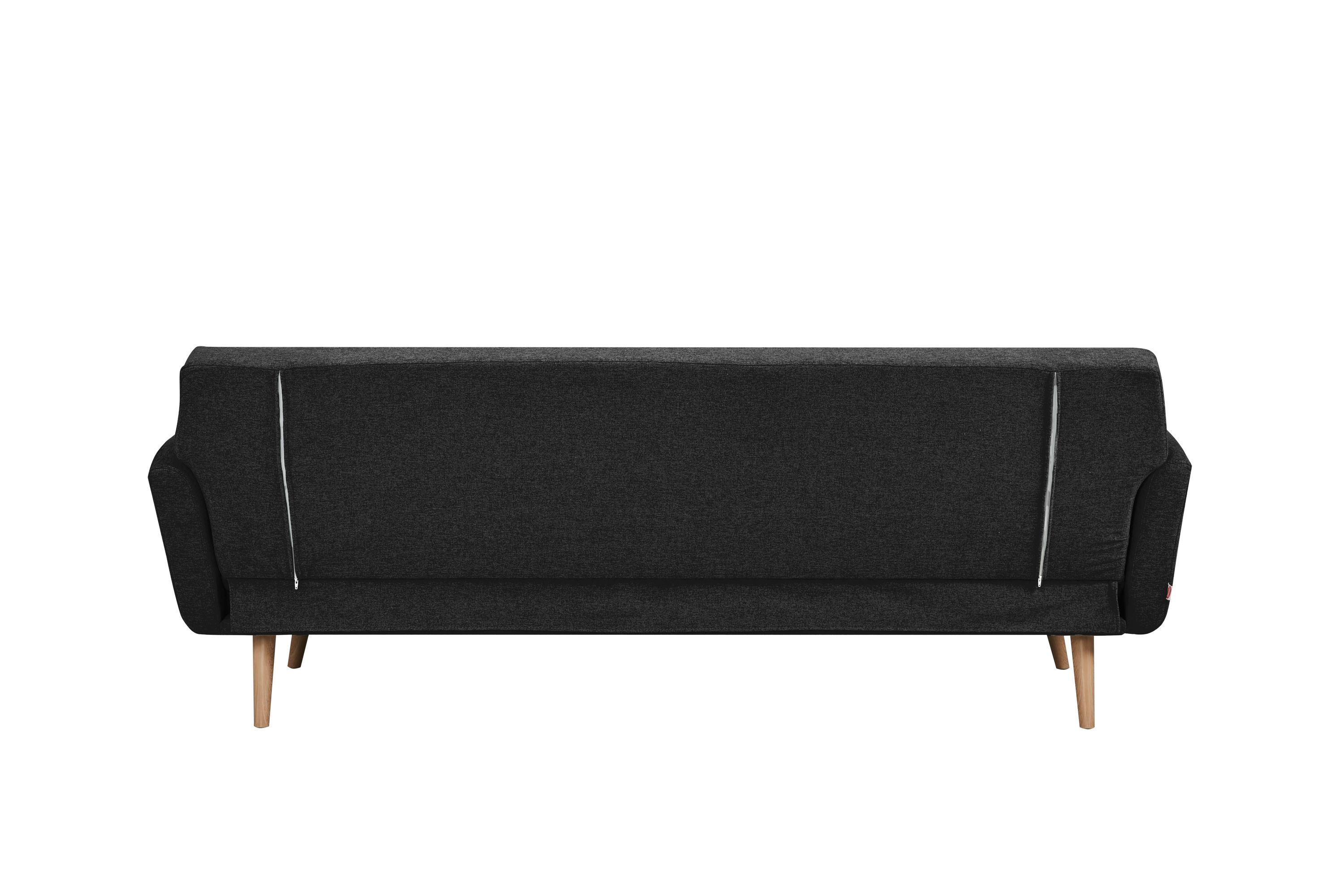 Schlafsofa schwarz Schlafcouch Sofa Couch Schlaffunktion Gästebett Gästesofa