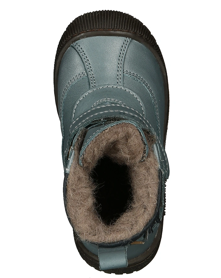Leder-Boots TEX REFLECT mit Klett in blaugrau