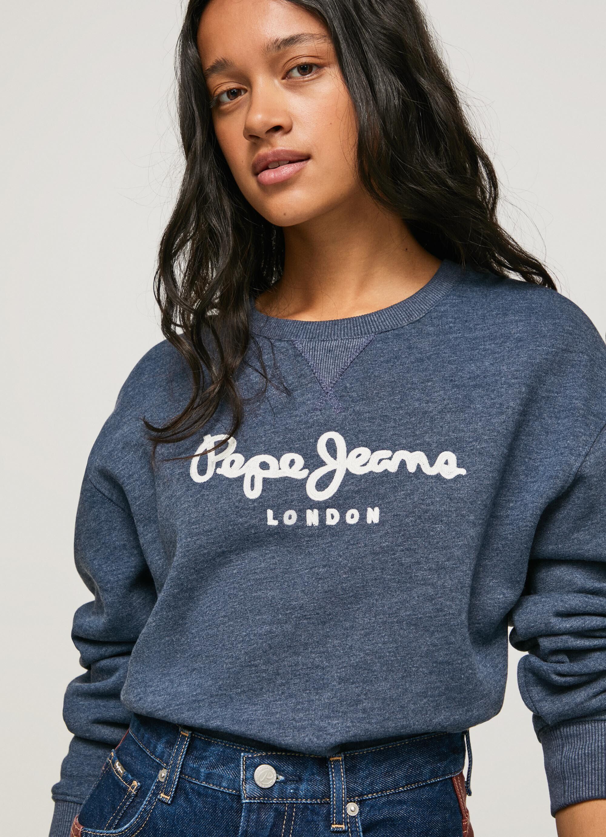 MOLETOM COM LOGOTIPO BORDADO - azul Dulwich