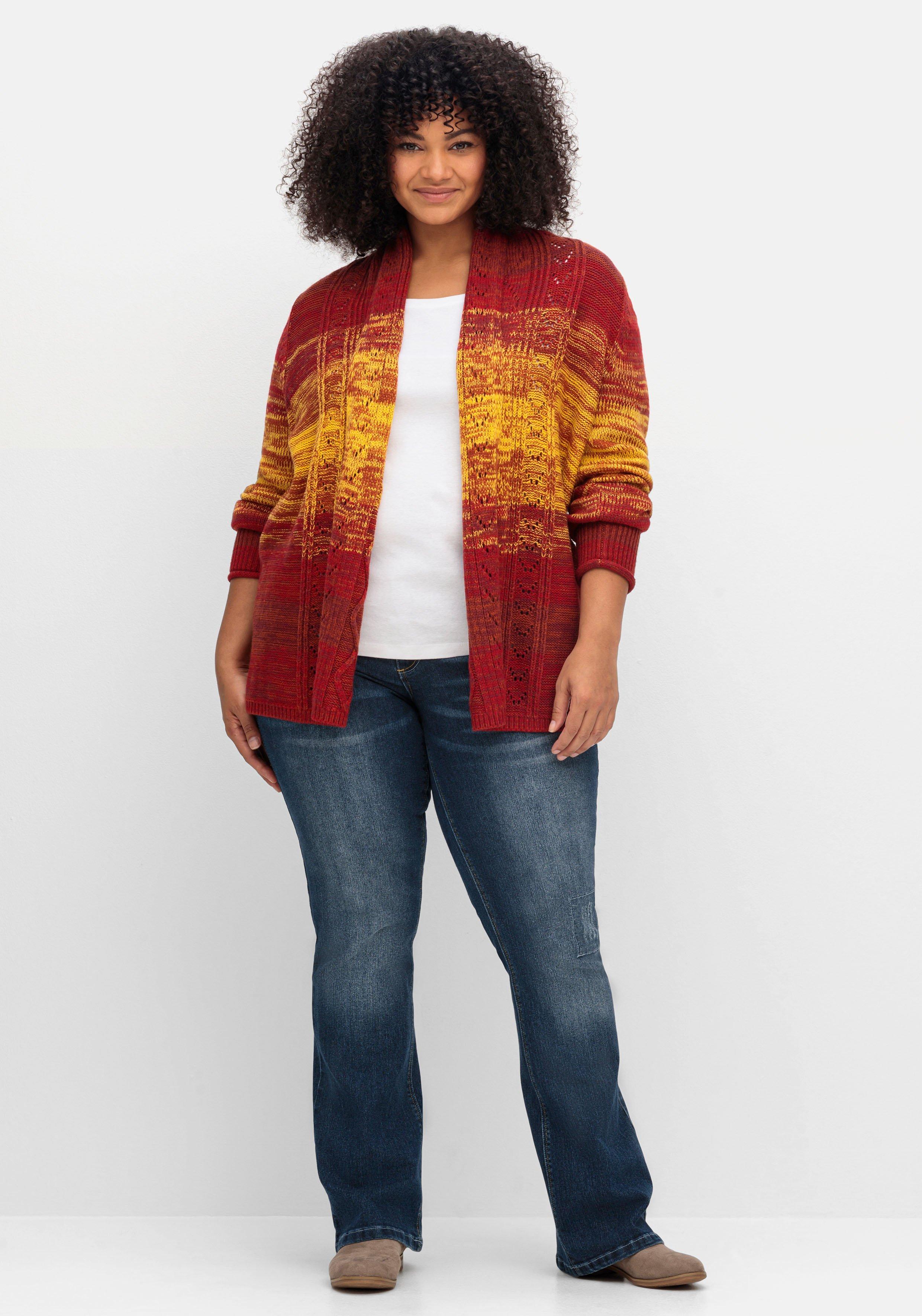 Strickjacke im Farbverlauf, mit Schalkragen