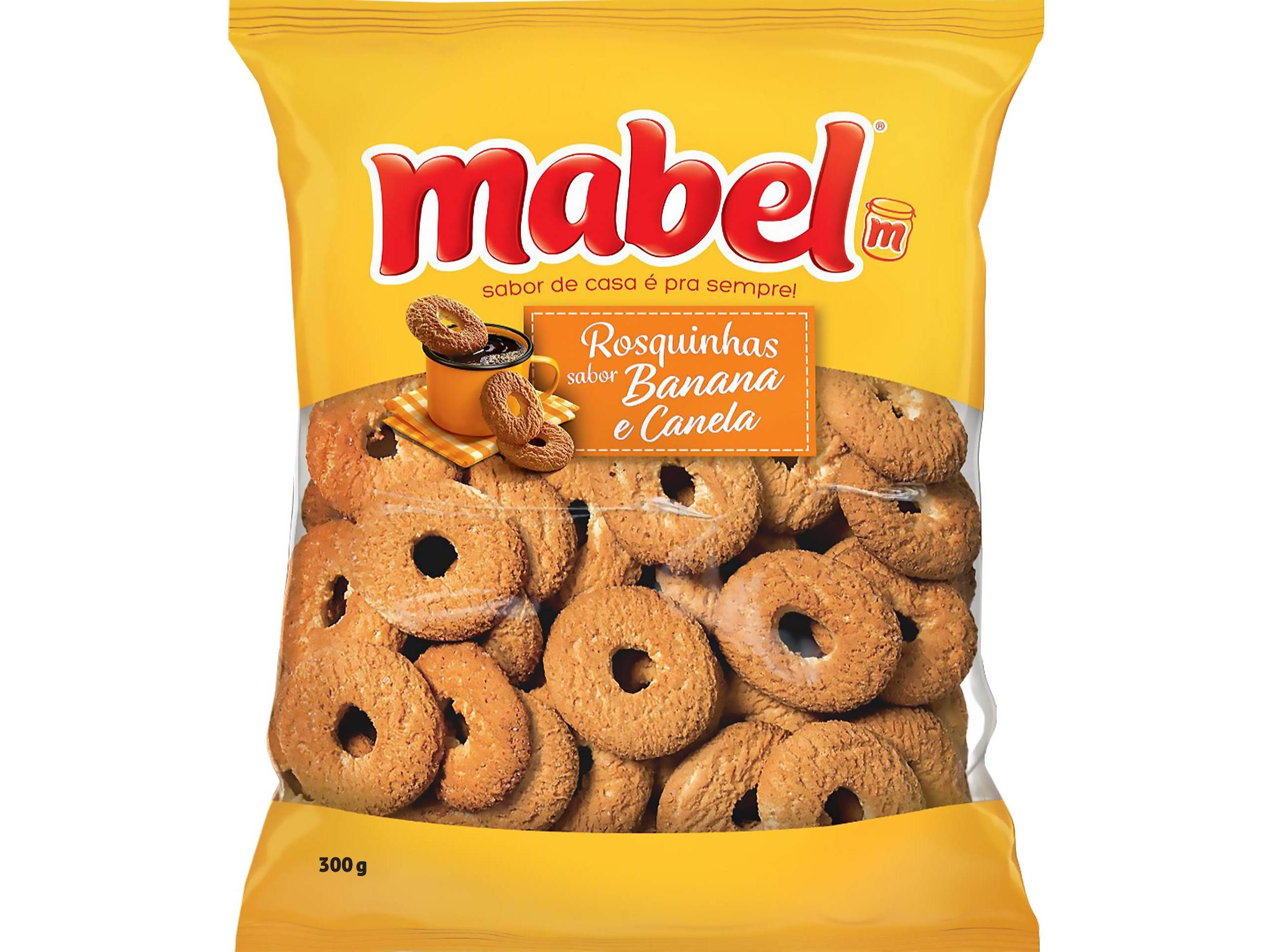 BISCOITO ROSQUINHA MABEL SABOR BANANA E CANELA 300G